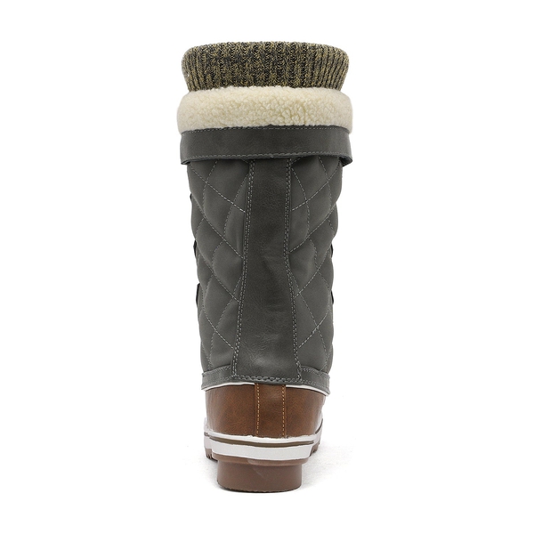 Lace Up Winter Fur Snow Boots - TAN KHAKI - 5